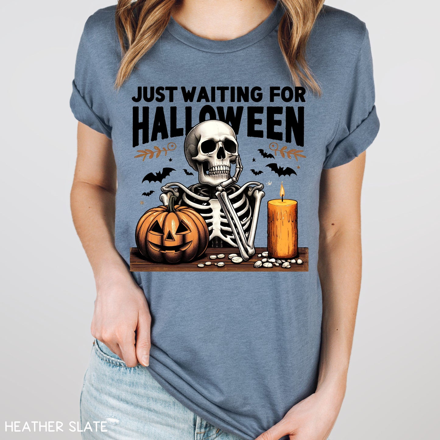 Fall - Just Waiting For Halloween - Unisex Adult Tee