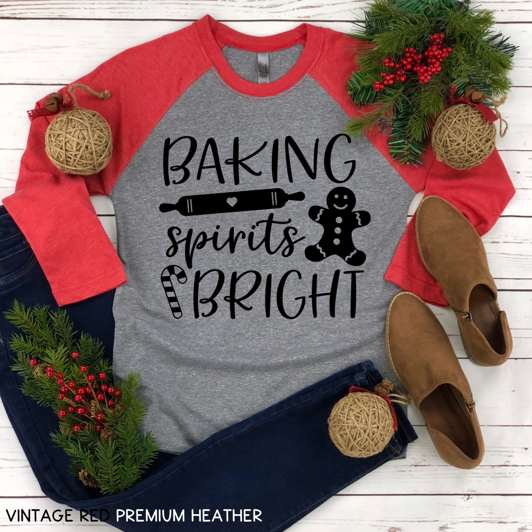 Christmas - Baking Spirits Bright - Adult Unisex Raglan