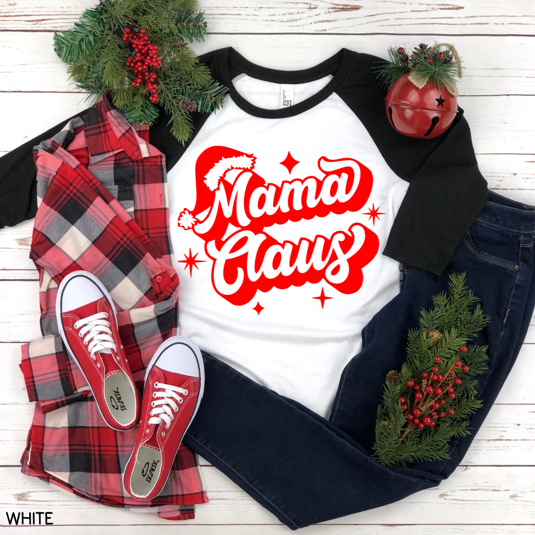 Christmas - Mama Claus Vintage - Adult Unisex Raglan