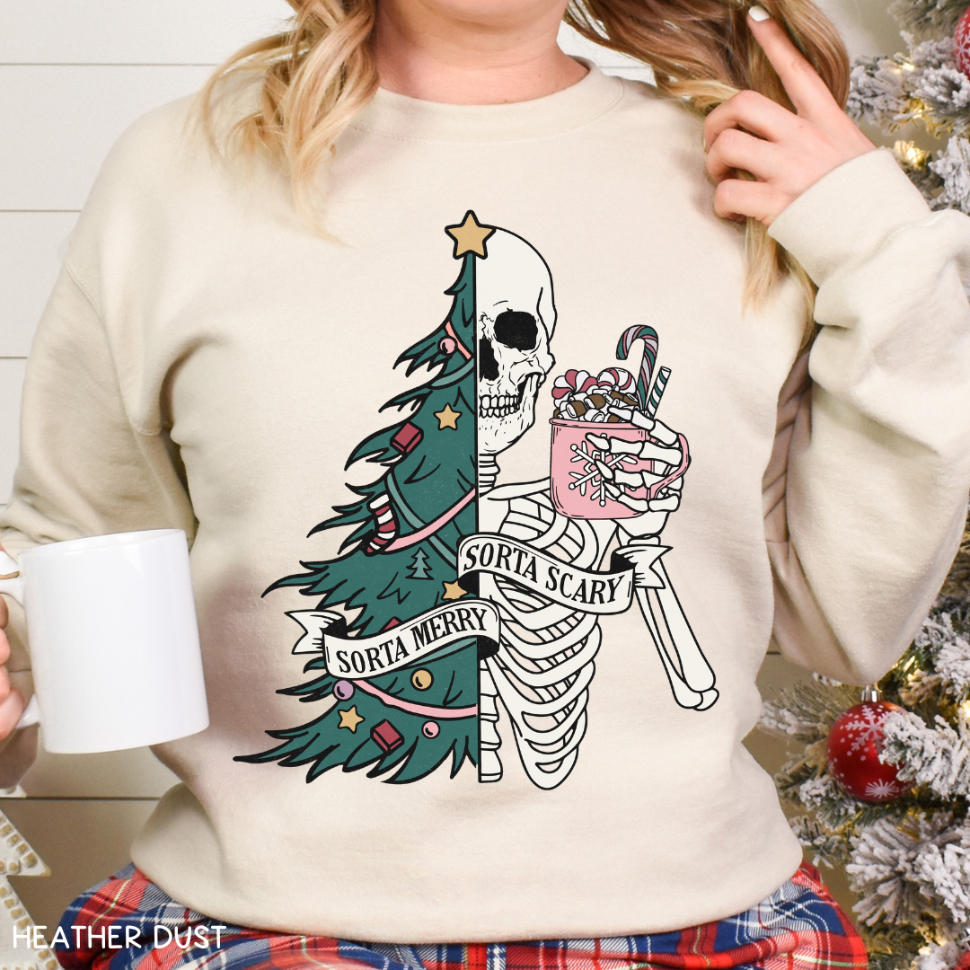 Christmas - Sorta Merry Sorta Scary - Adult Unisex Sweatshirt