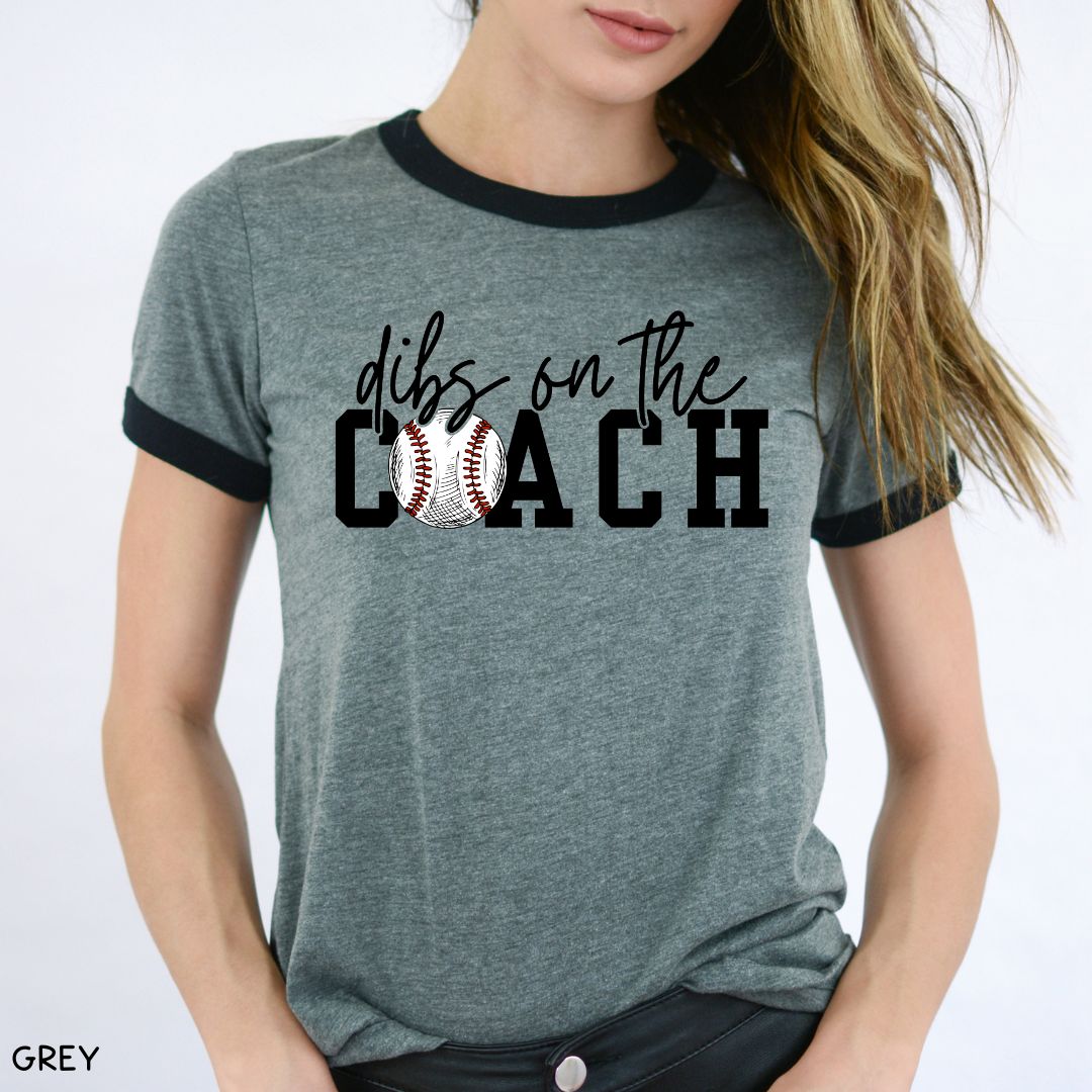 Baseball - Dibs on the Coach - Unisex Adult Tee