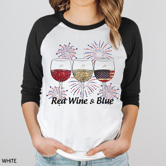 America - Red Wine & Blue - Unisex Adult Tee