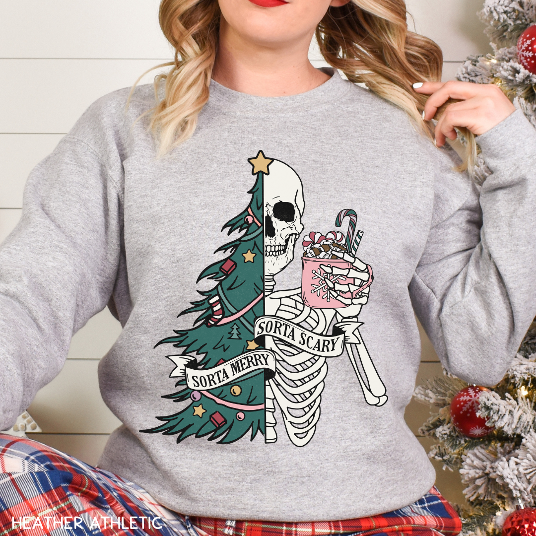 Christmas - Sorta Merry Sorta Scary - Adult Unisex Sweatshirt