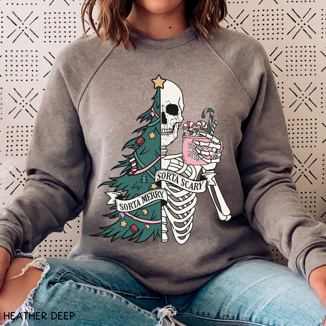 Christmas - Sorta Merry Sorta Scary - Adult Unisex Sweatshirt