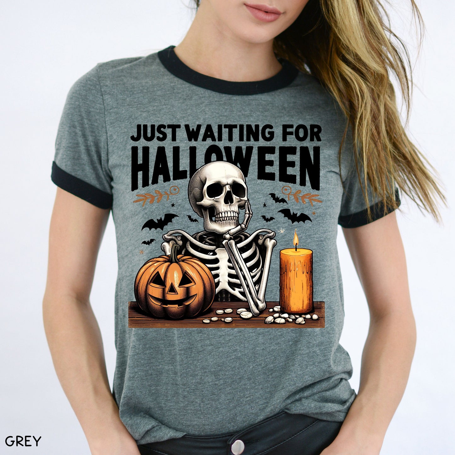 Fall - Just Waiting For Halloween - Unisex Adult Tee