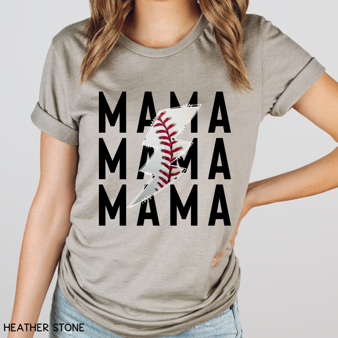 Baseball - Mama Lightning - Unisex Adult Tee