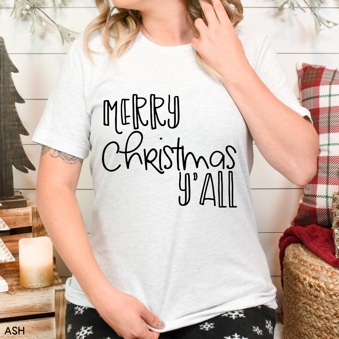 Christmas - Merry Christmas Y'all - Unisex Adult Tee