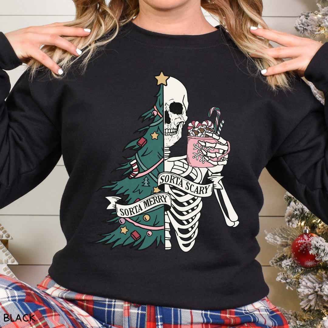 Christmas - Sorta Merry Sorta Scary - Adult Unisex Sweatshirt