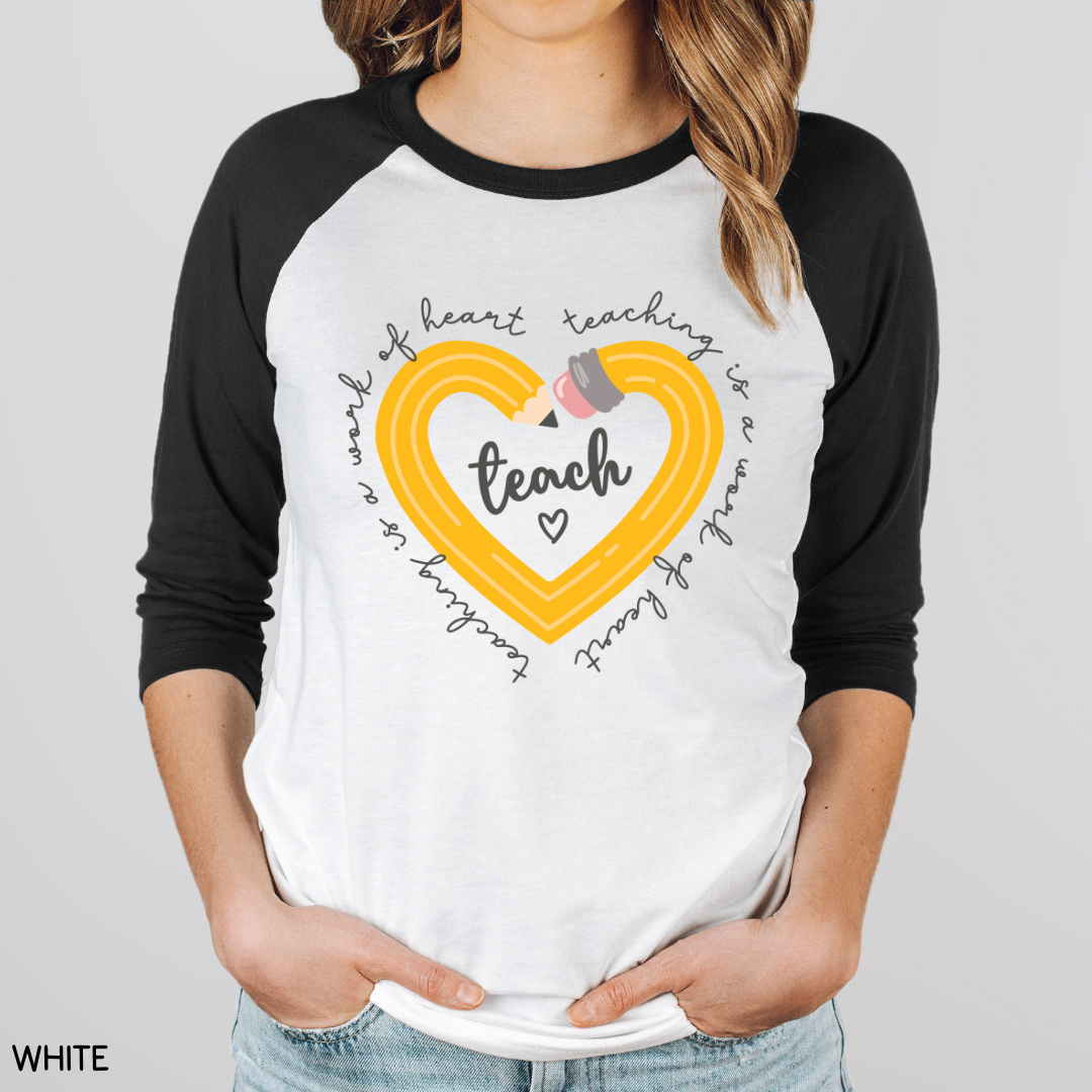 Teacher - Adult Tee - Teacher Pencil Heart