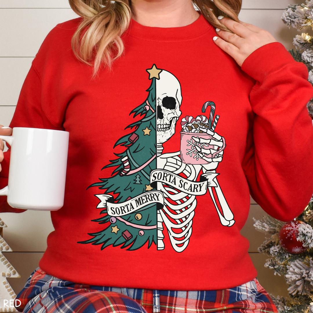 Christmas - Sorta Merry Sorta Scary - Adult Unisex Sweatshirt