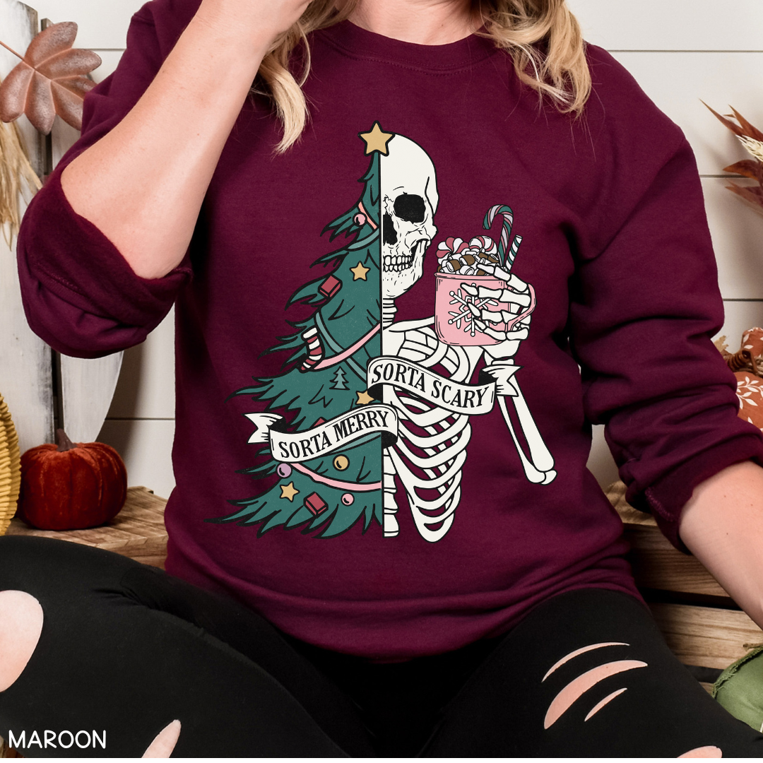 Christmas - Sorta Merry Sorta Scary - Adult Unisex Sweatshirt