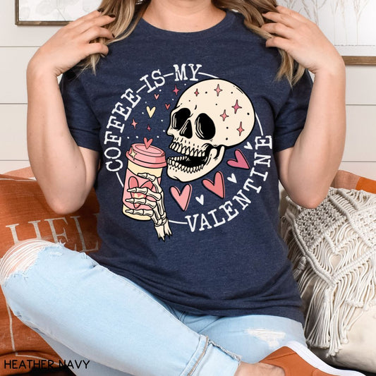 Valentines - Coffee is my Valentine - Unisex Adult Tee