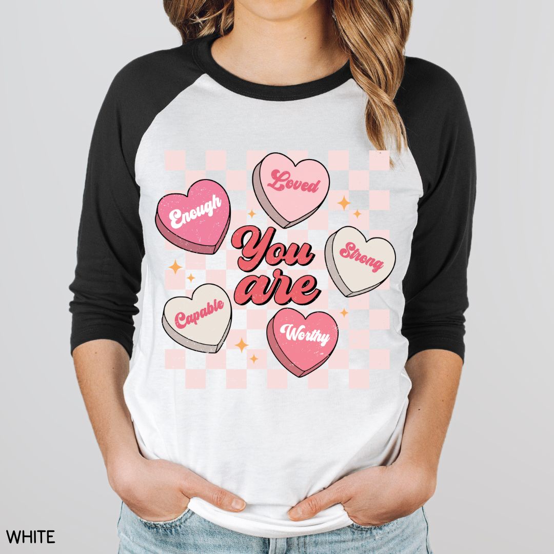 Valentines - You Are Loved Candy Hearts - Unisex Adult Tee