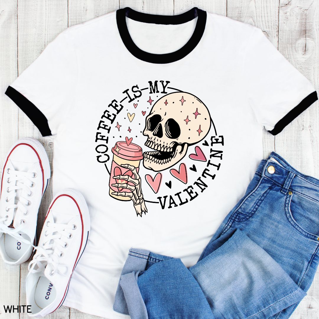 Valentines - Coffee is my Valentine - Unisex Adult Tee