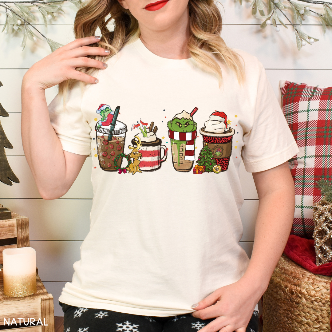 Christmas - Grinch Lattes - Unisex Adult Tee