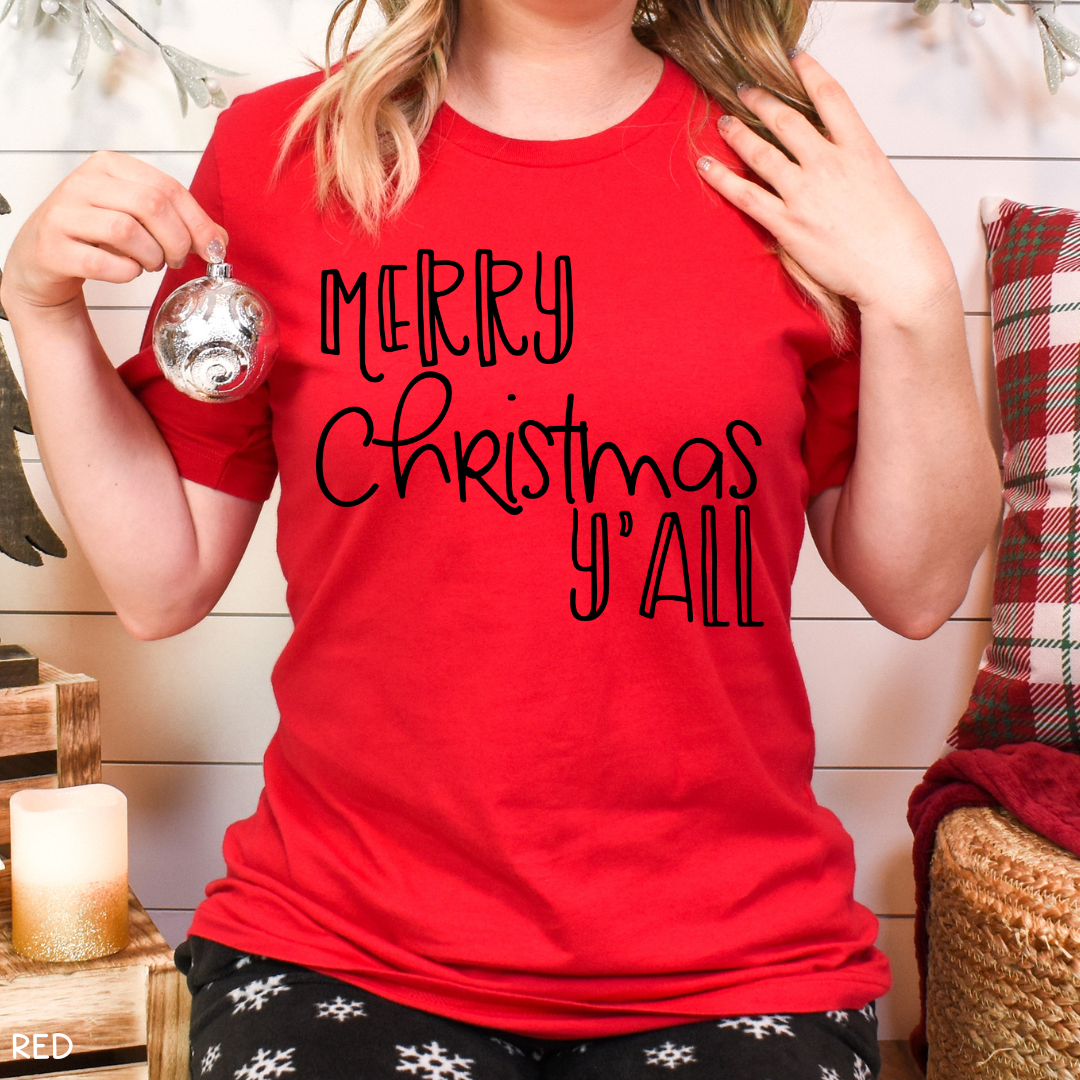 Christmas - Merry Christmas Y'all - Unisex Adult Tee