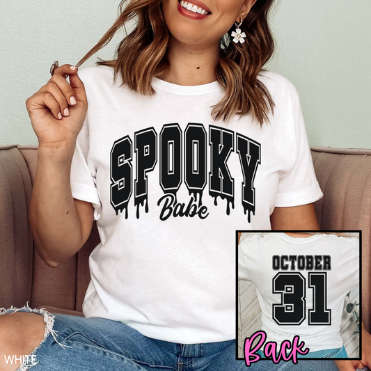 Halloween - Adult Tee - Spooky Babe (Front & Back)