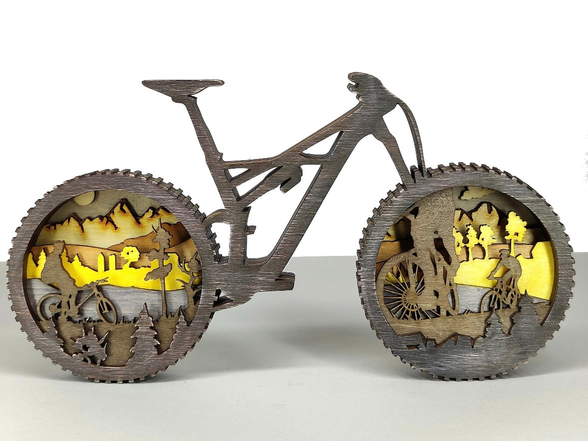 Custom wood layered mandala Mountain Bike