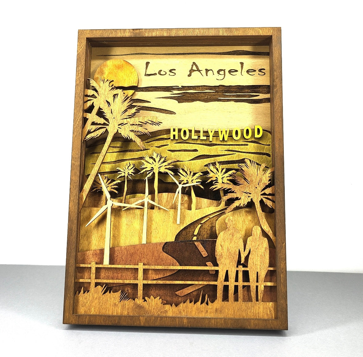 Custom wood layered mandala Los Angeles Sign