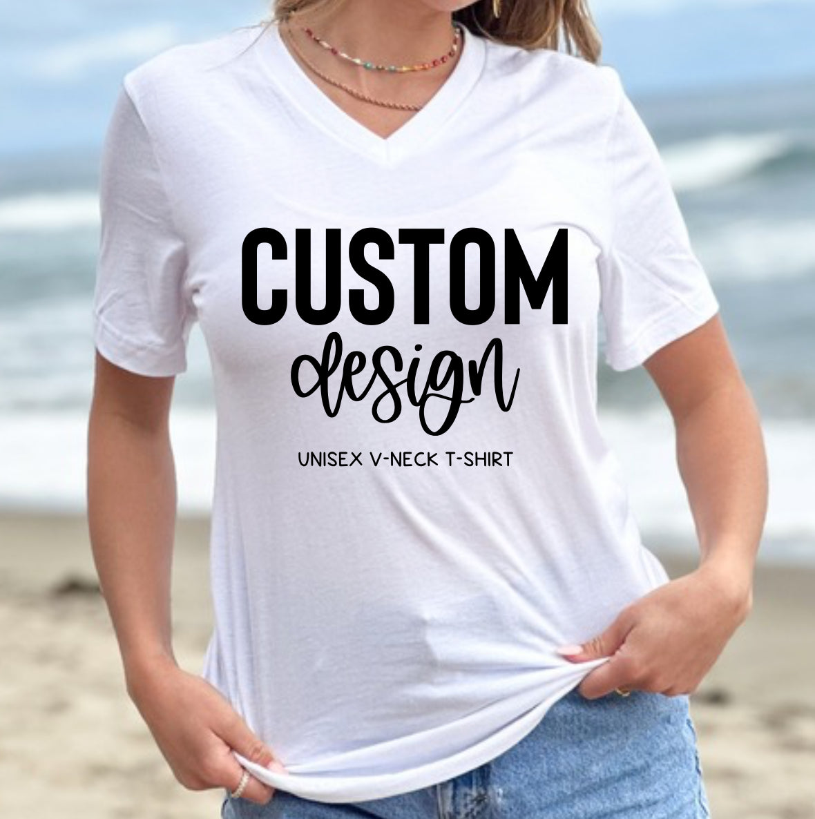 Custom Design - Adult Unisex V-Neck Tee