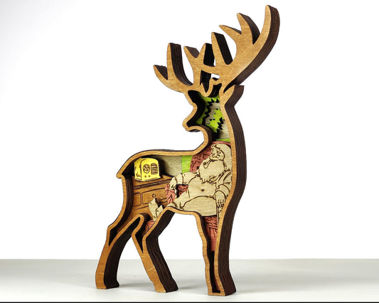 Custom wood layered mandala Deer