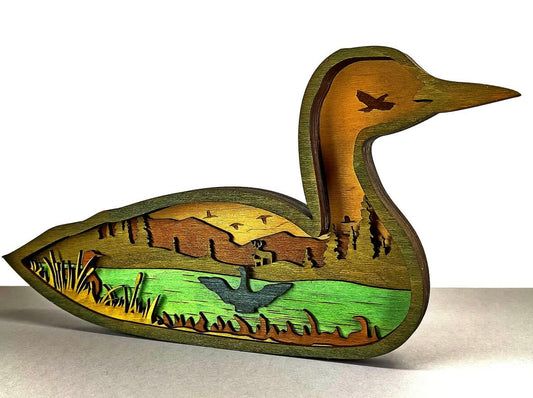 Custom wood layered mandala Duck