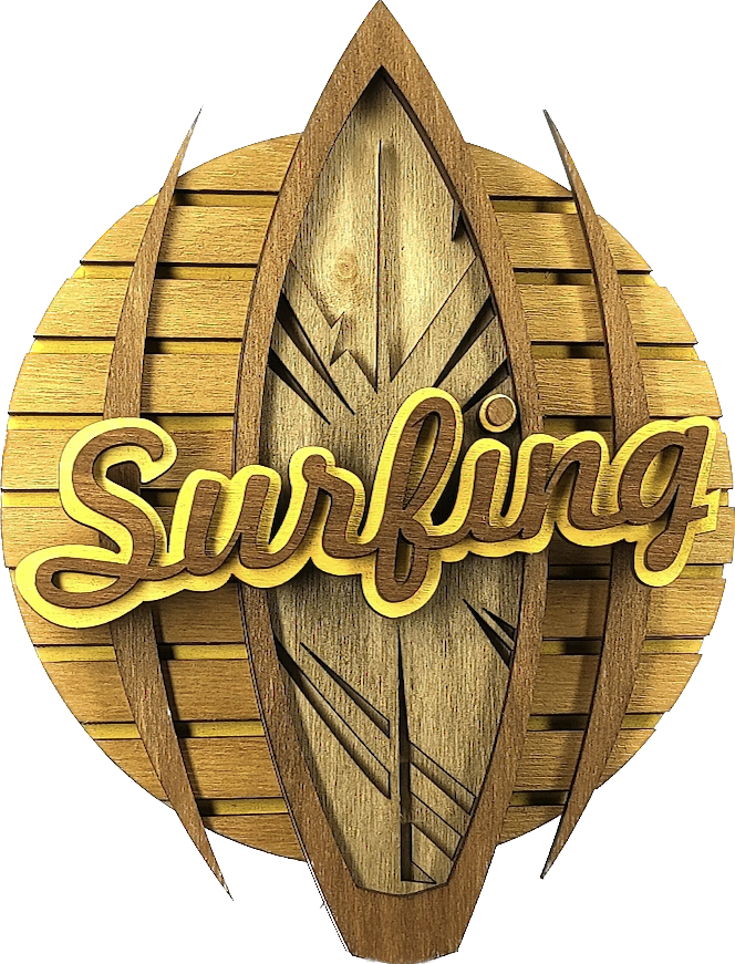 Custom wood layered mandala Surfing Sign