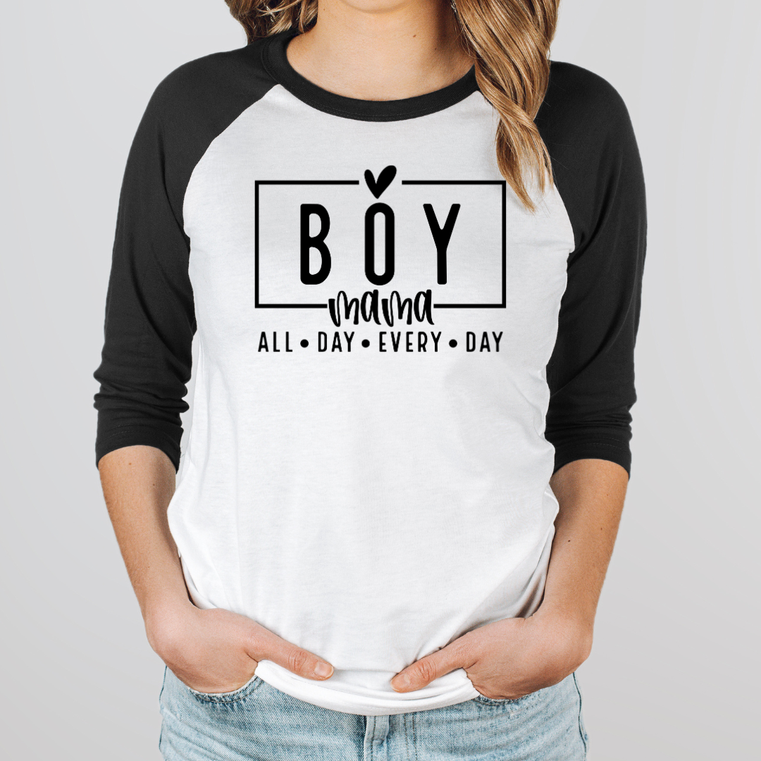 Boy Mama- Unisex Raglan Tee