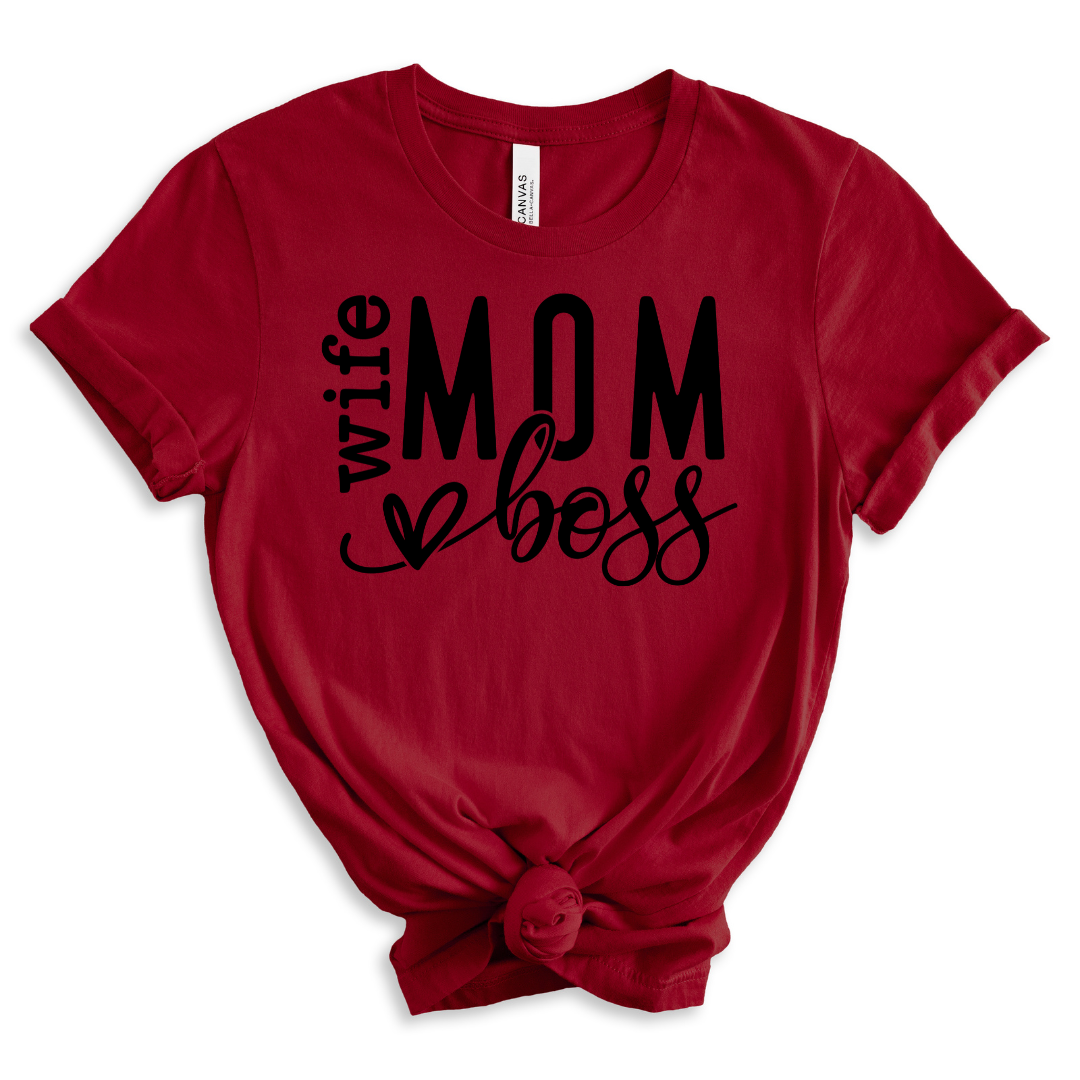 Wife Mom Boss - Unisex Adult Tee