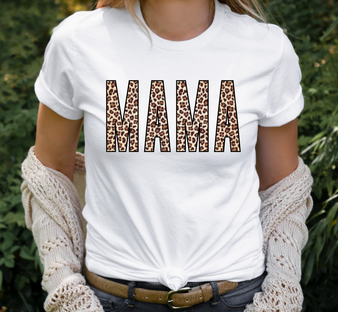 MAMA Leopard Print - Unisex Adult Tee