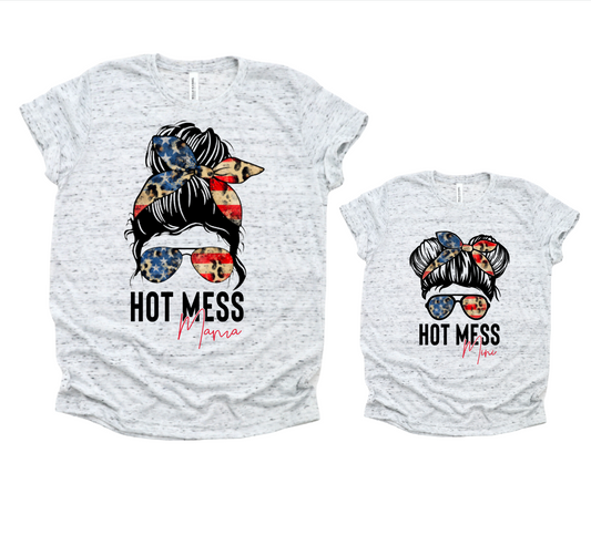 Hot Mess Mama & Mini Bundle - Unisex Adult Tee