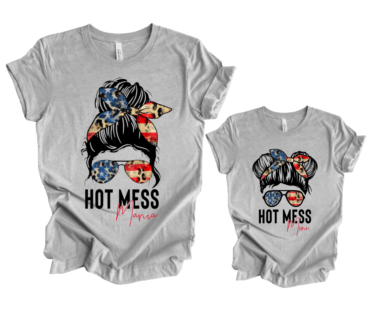 Hot Mess Mama & Mini Bundle - Unisex Adult Tee