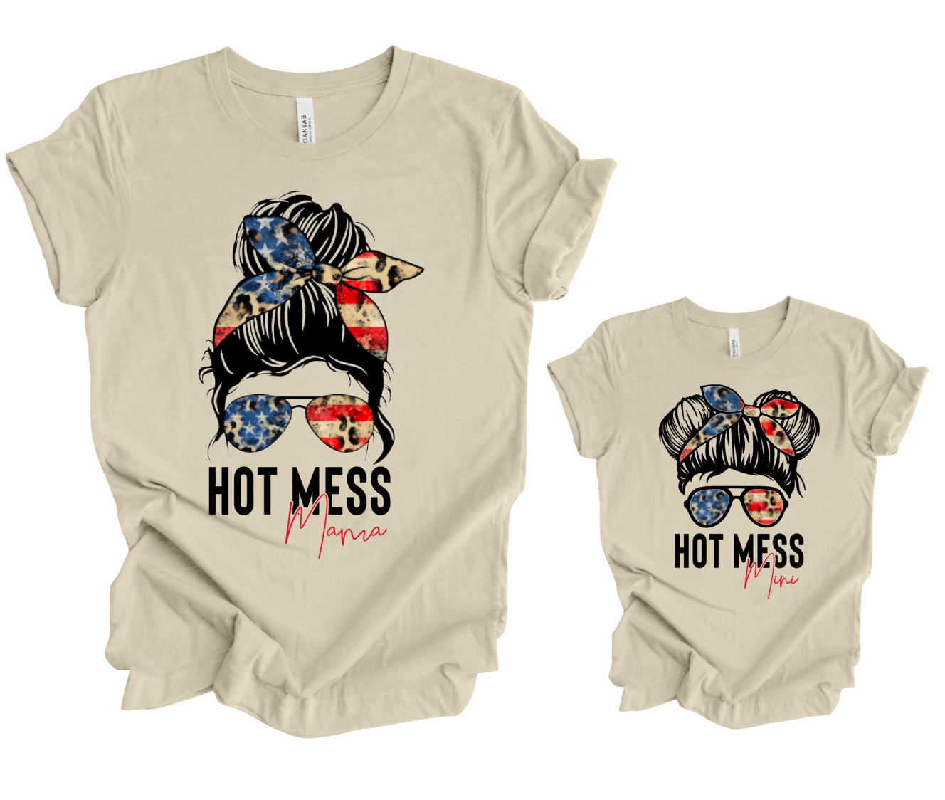 Hot Mess Mama & Mini Bundle - Unisex Adult Tee