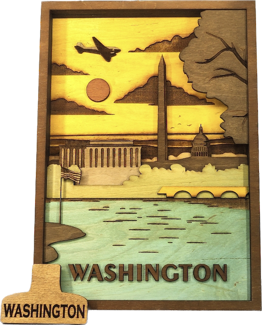 Custom wood layered mandala Washington Sign